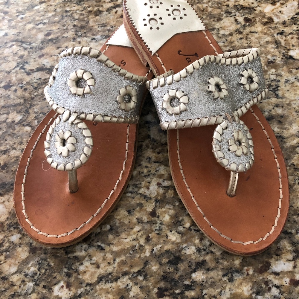 Jack Rogers Metallic Flat Sandals